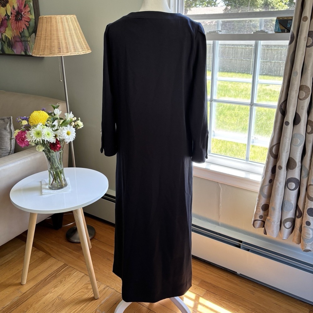 Tuckernuck Barnett Midi Dress Navy Blue Womens Size S Old Money Preppy Luxury - Picture 7 of 15
